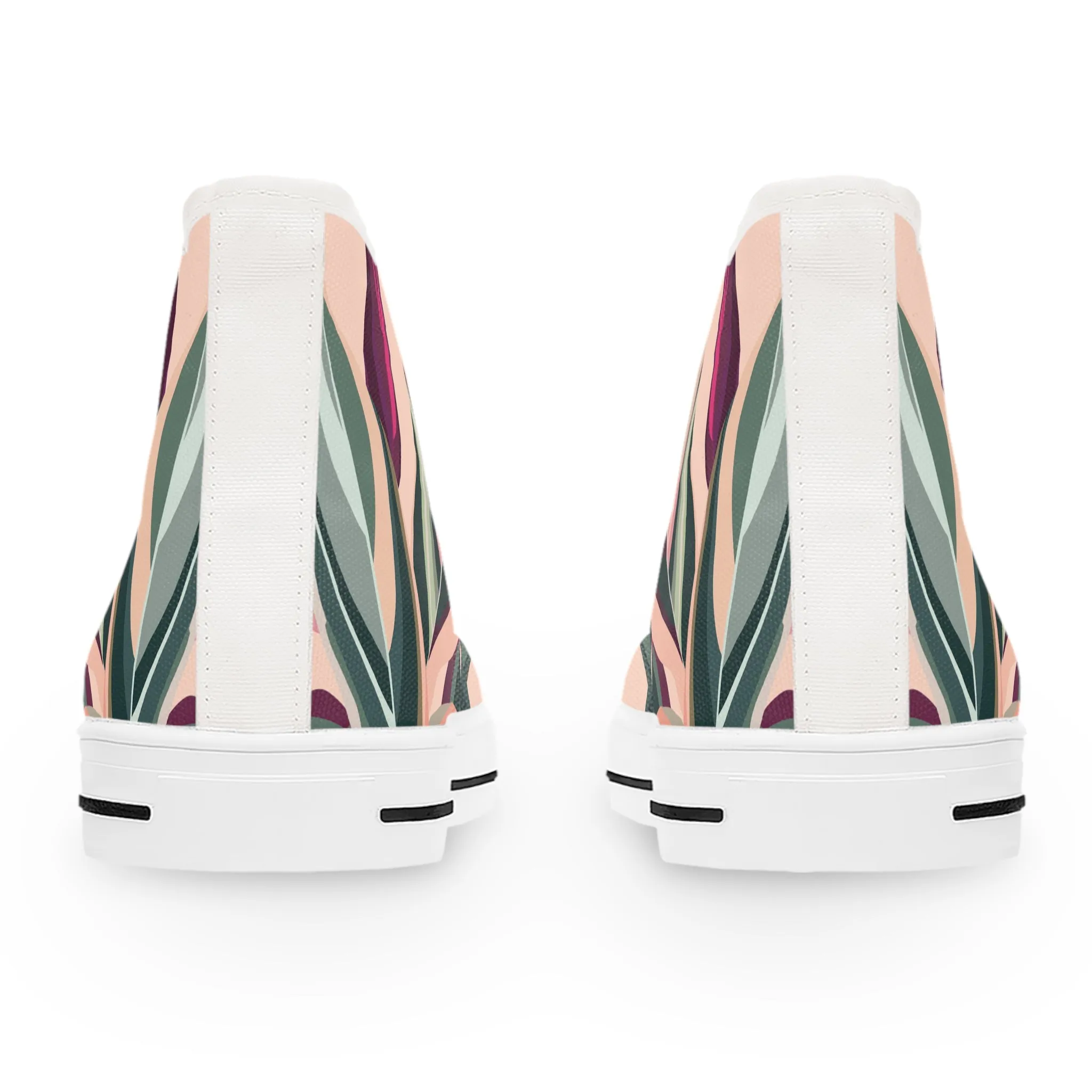 Leaves on Cordelia on Pink Background Women's High Top Sneakers