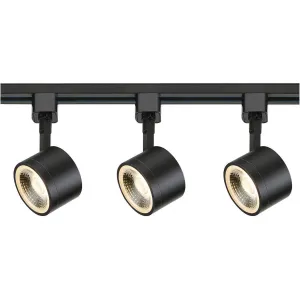 LED Track Kit - 12 Watt LED - 3000K - 4 foot Track - 36 degree - Round Shape - Black Finish