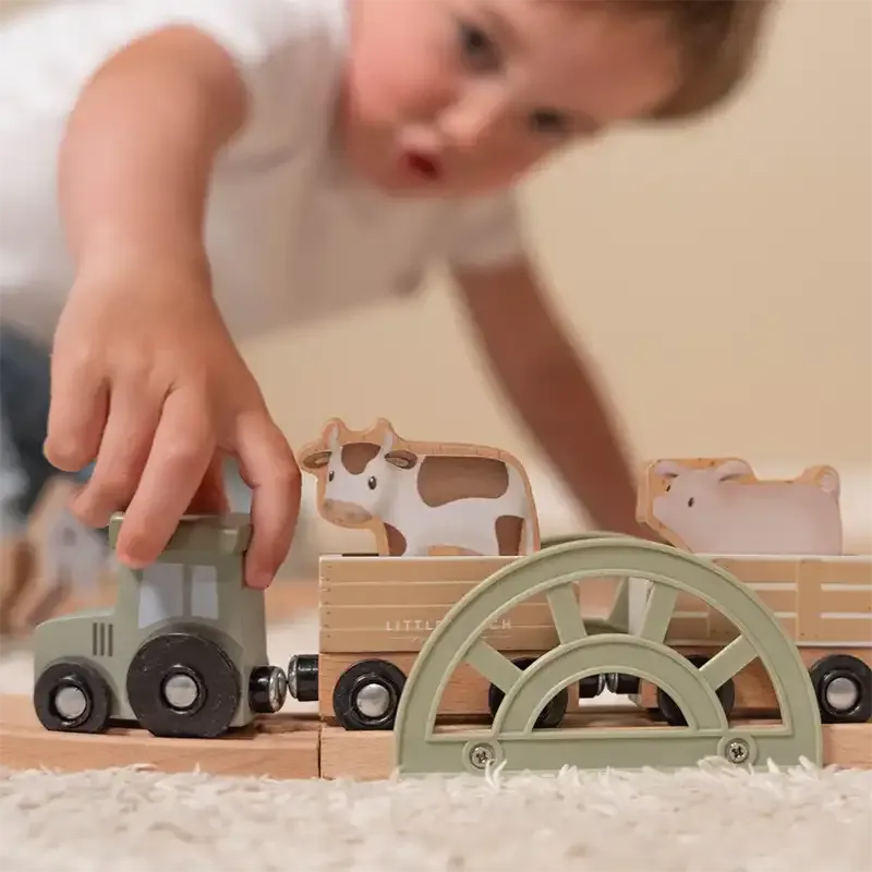 Little Farm Wooden Train Track Set