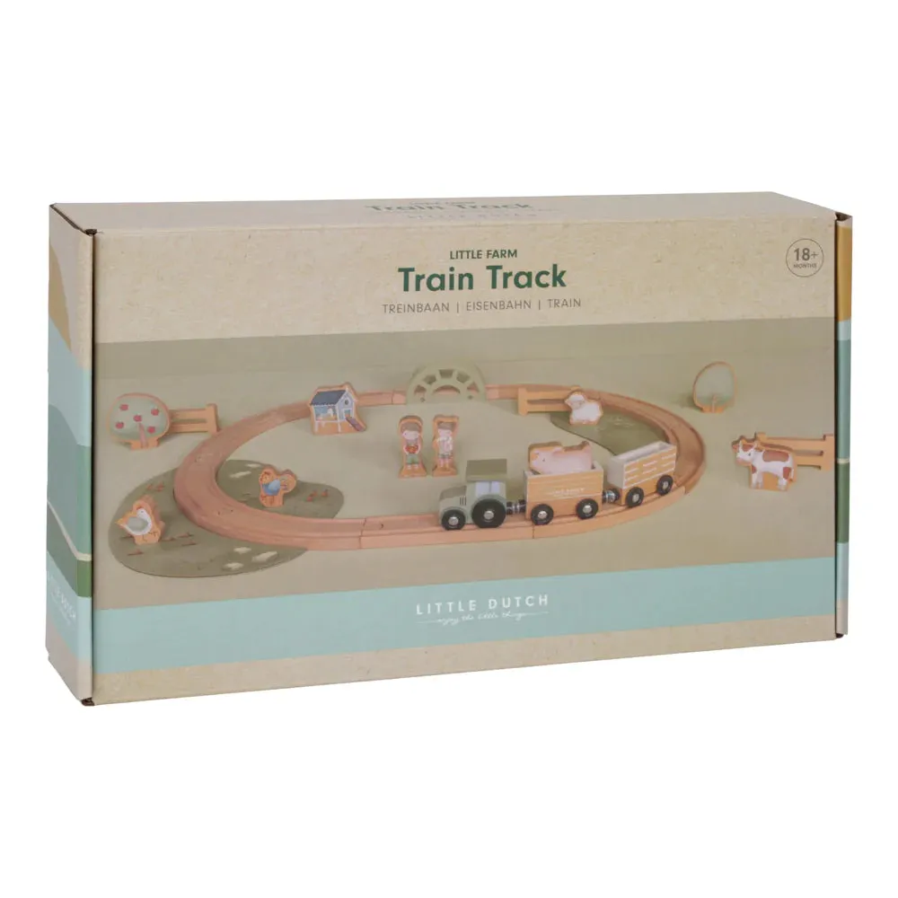 Little Farm Wooden Train Track Set