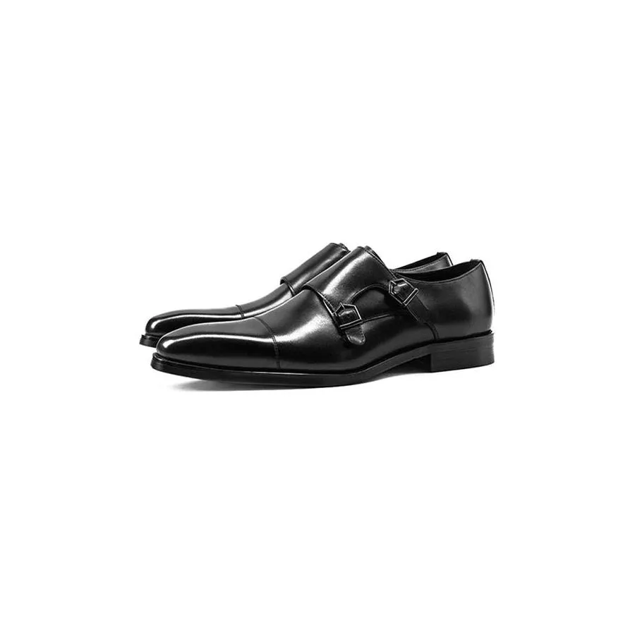 LuxeGloss Exotic Buckle Strap Dress Shoes