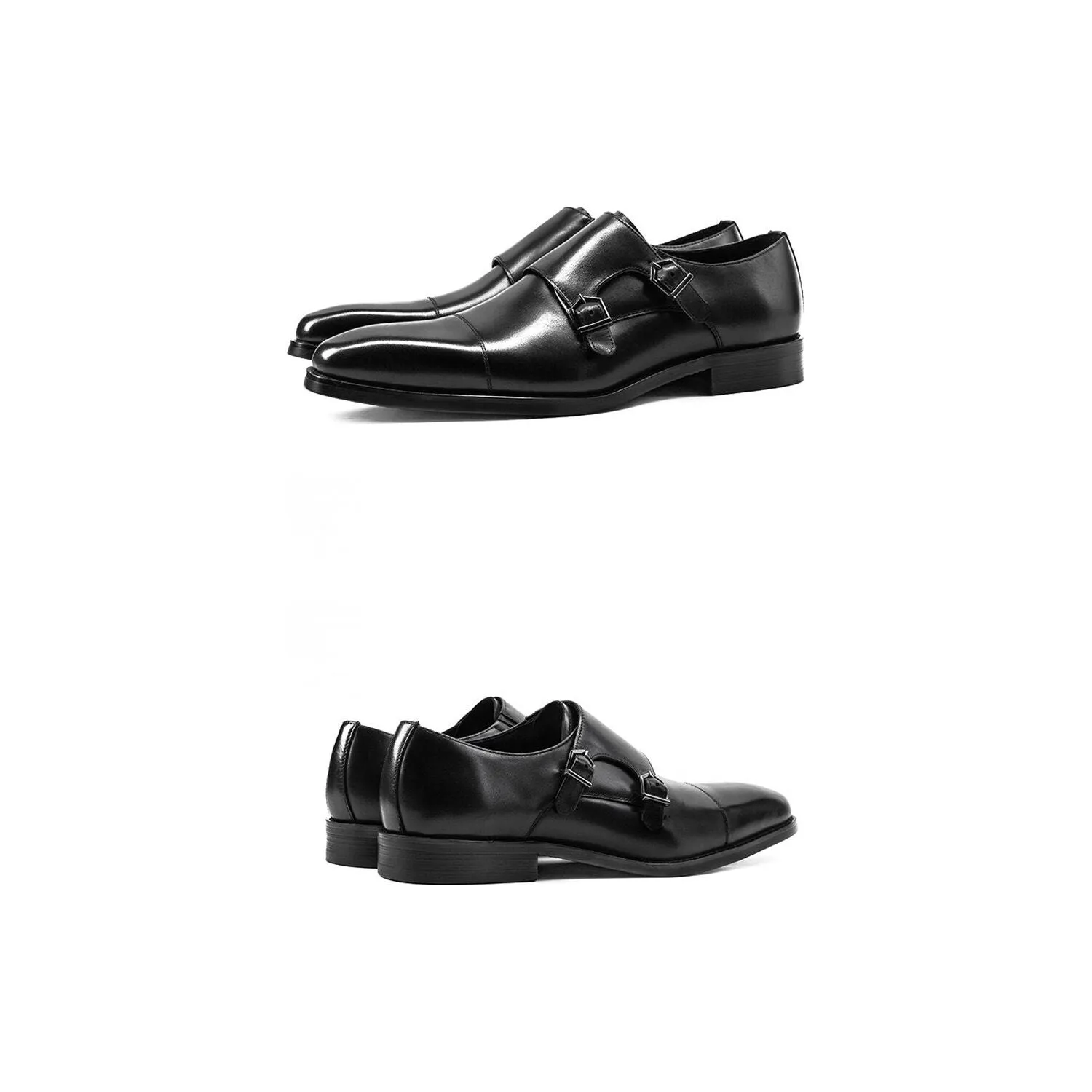 LuxeGloss Exotic Buckle Strap Dress Shoes