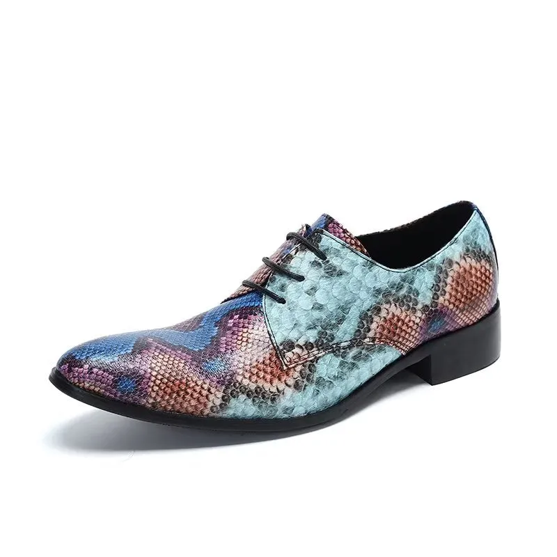 Luxury Exotic-Pattern Smart Derby Dress Shoes