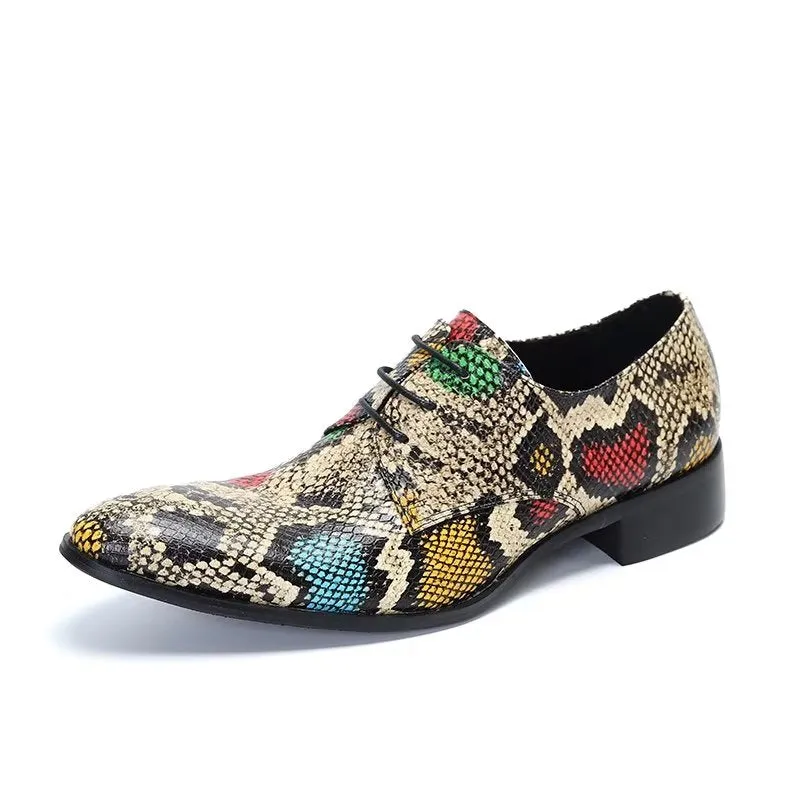 Luxury Exotic-Pattern Smart Derby Dress Shoes