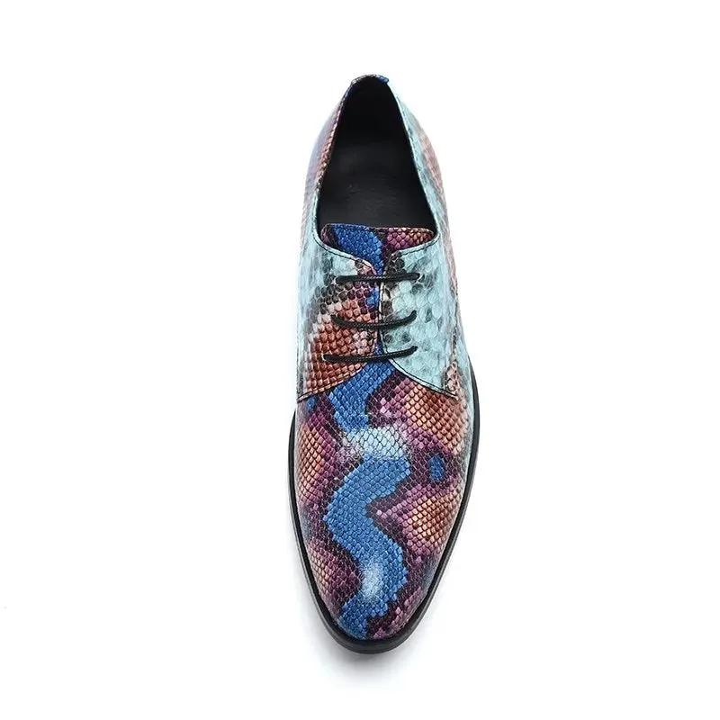 Luxury Exotic-Pattern Smart Derby Dress Shoes