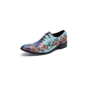 Luxury Exotic-Pattern Smart Derby Dress Shoes