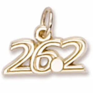 Marathon 26.2 Plain Charm in Yellow Gold Plated