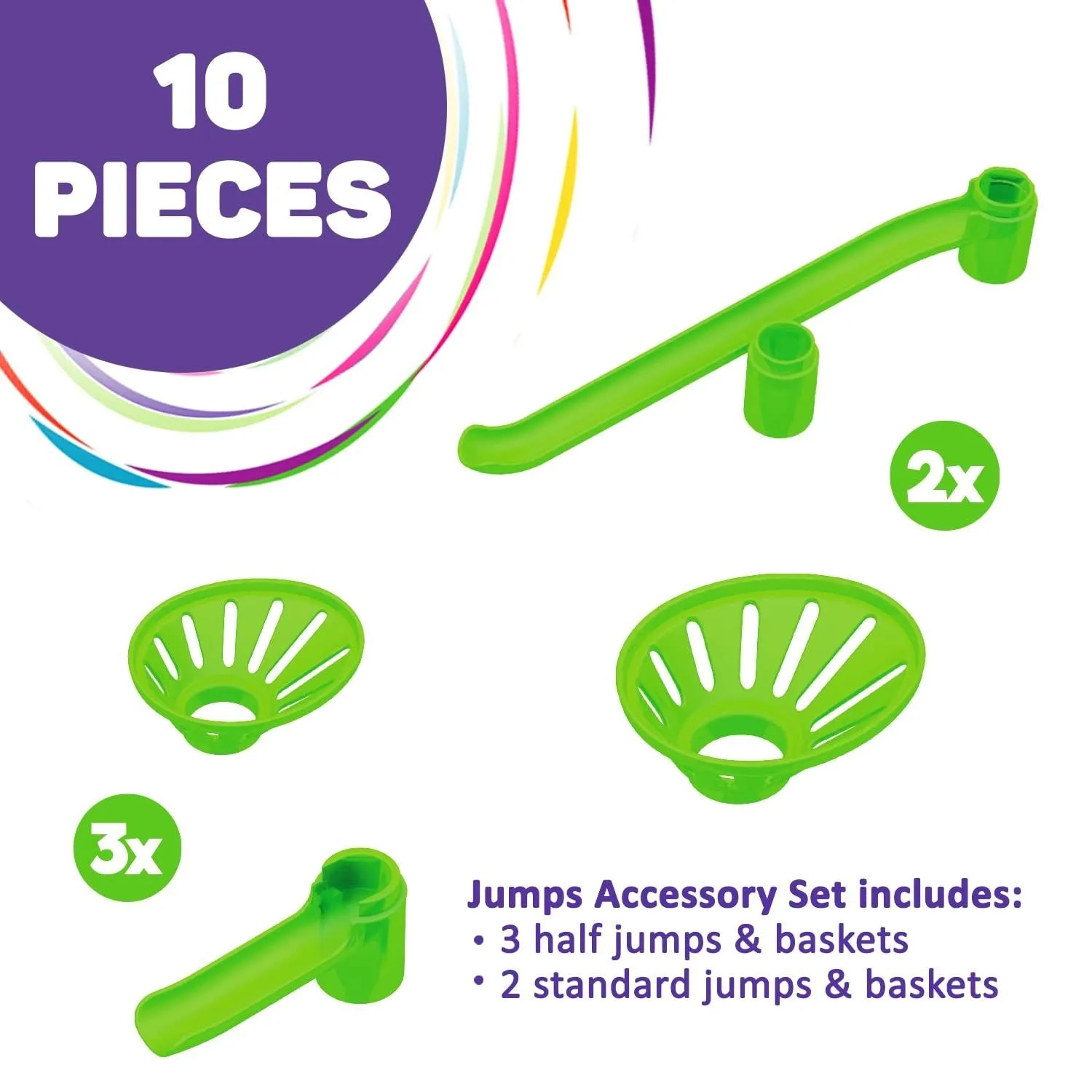 Marble Rails Jumps Set, Add-On Set, 10 pieces