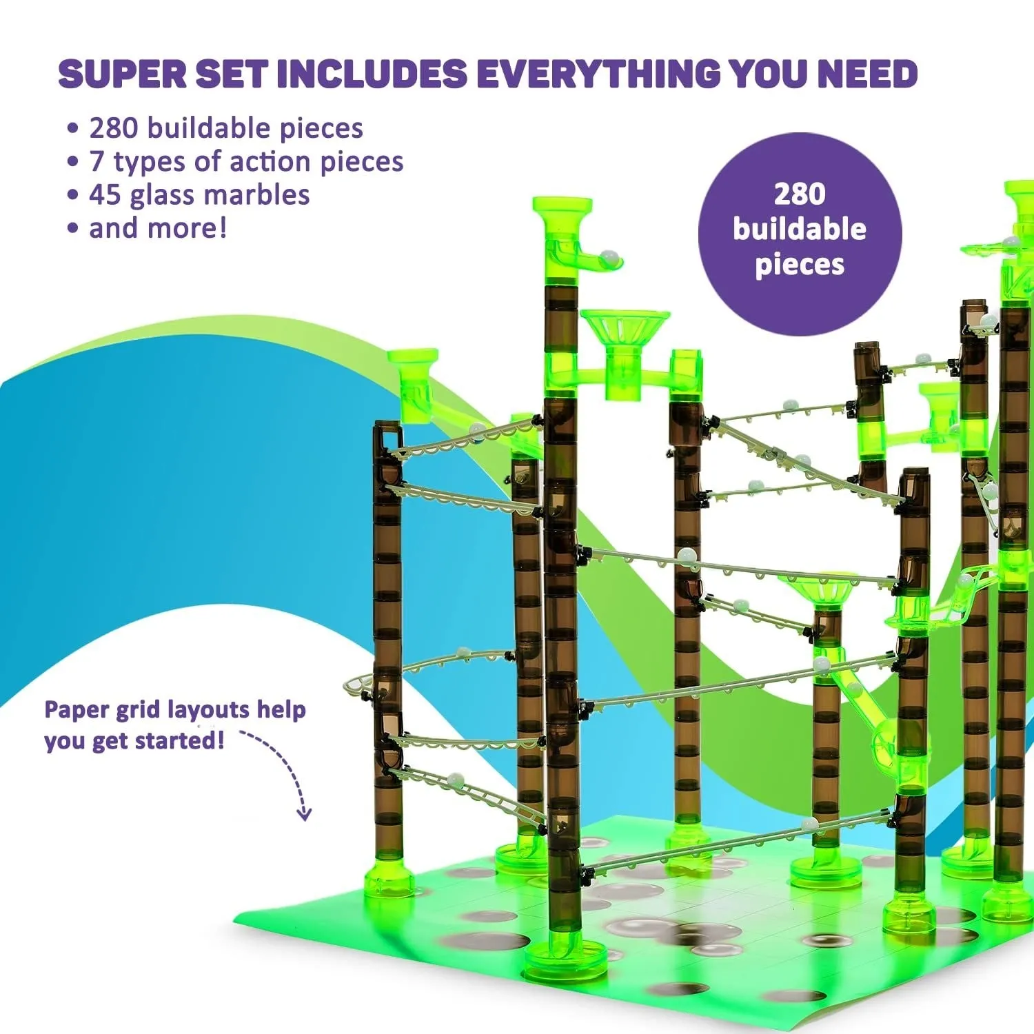 Marble Rails Super Set, 325 pieces