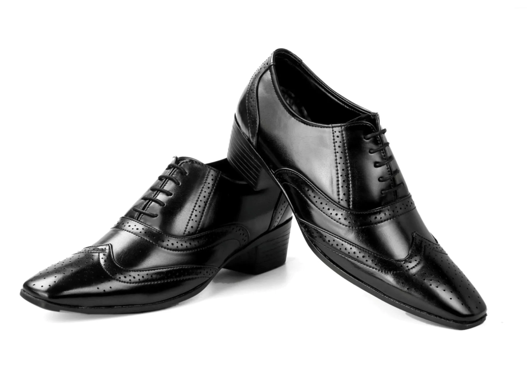 Men's Height Increasing Wedding Wear Brogue Lac-up Shoes