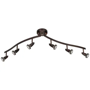 Mirage 6 Light Adjustable LED Track Light Fixture, Bronze