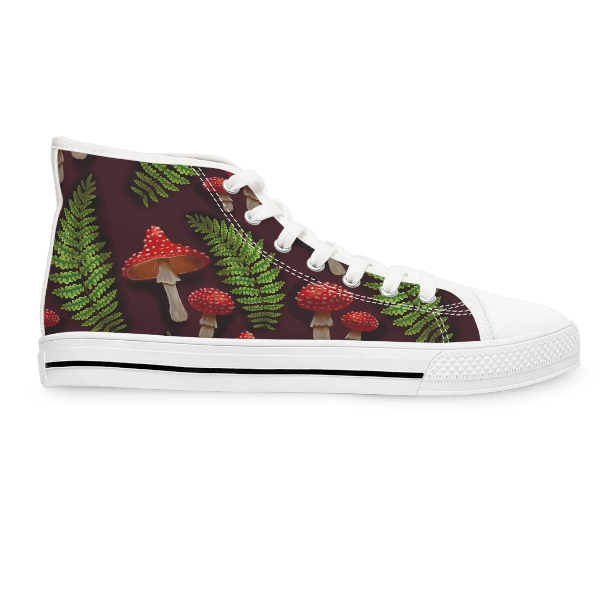 Mushroom Fern Forest Women's High Top Sneakers