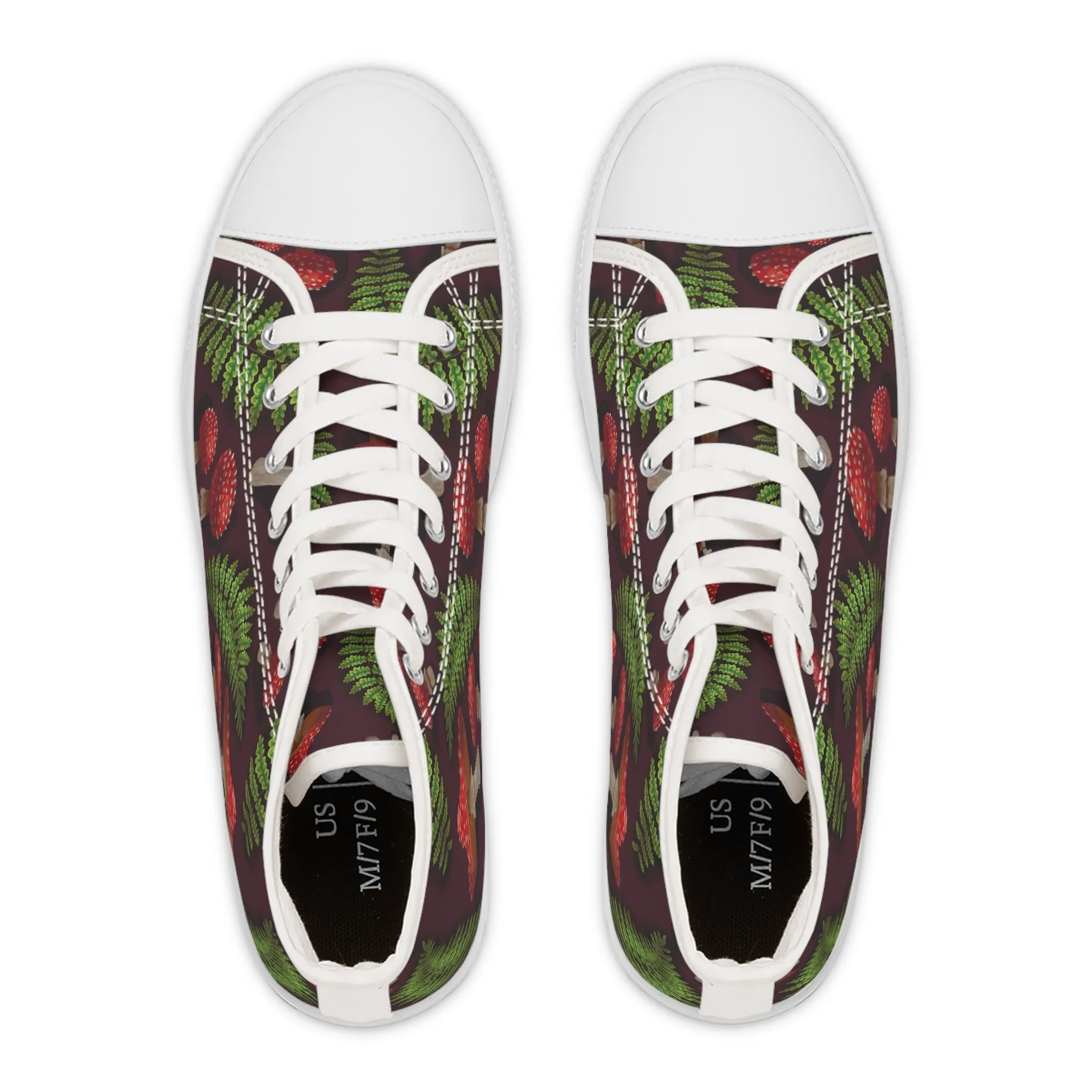 Mushroom Fern Forest Women's High Top Sneakers