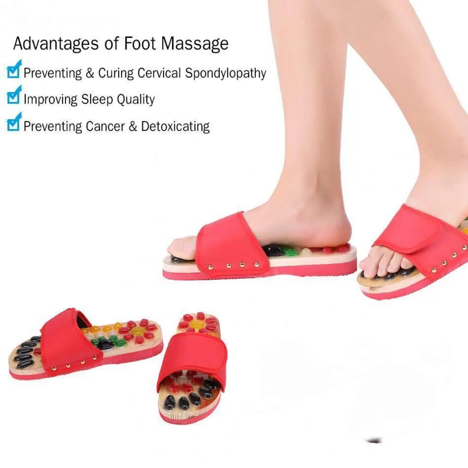 Natural Pebble Stone Foot Massager Slippers  F2-8-69