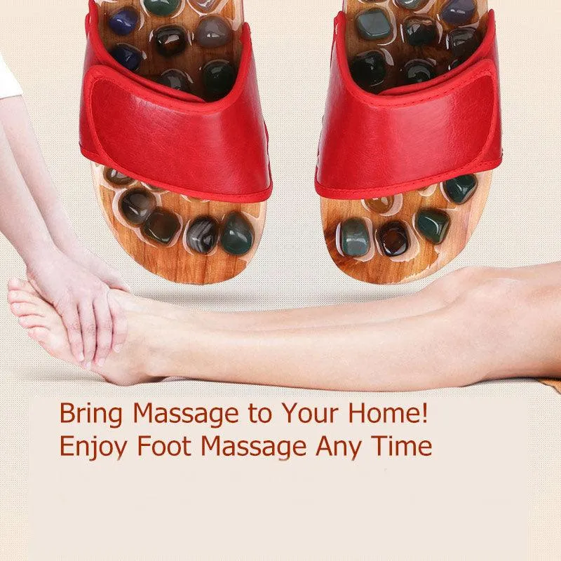 Natural Pebble Stone Foot Massager Slippers  F2-8-69