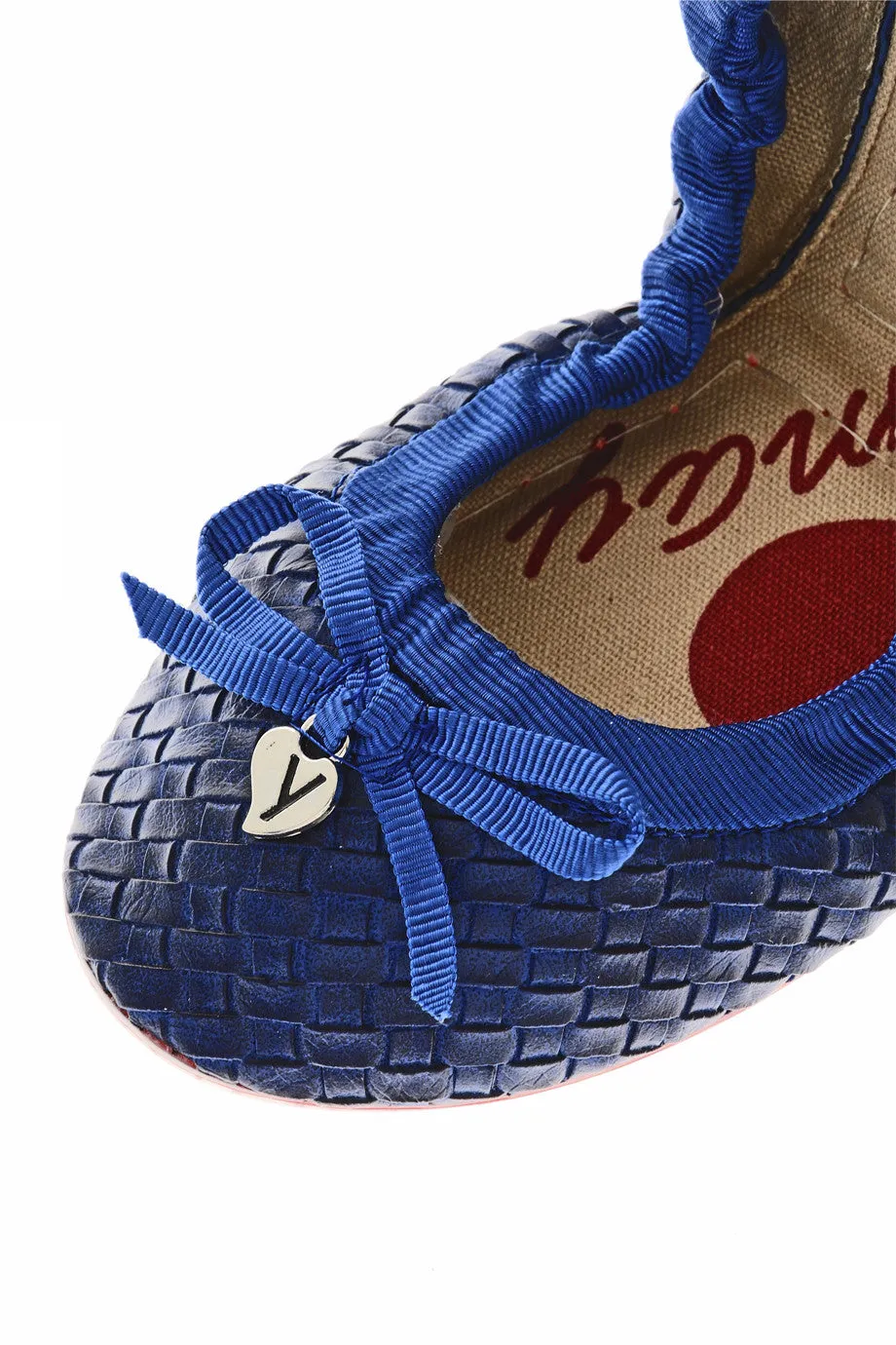 NEELA Blue Woven Ballerinas