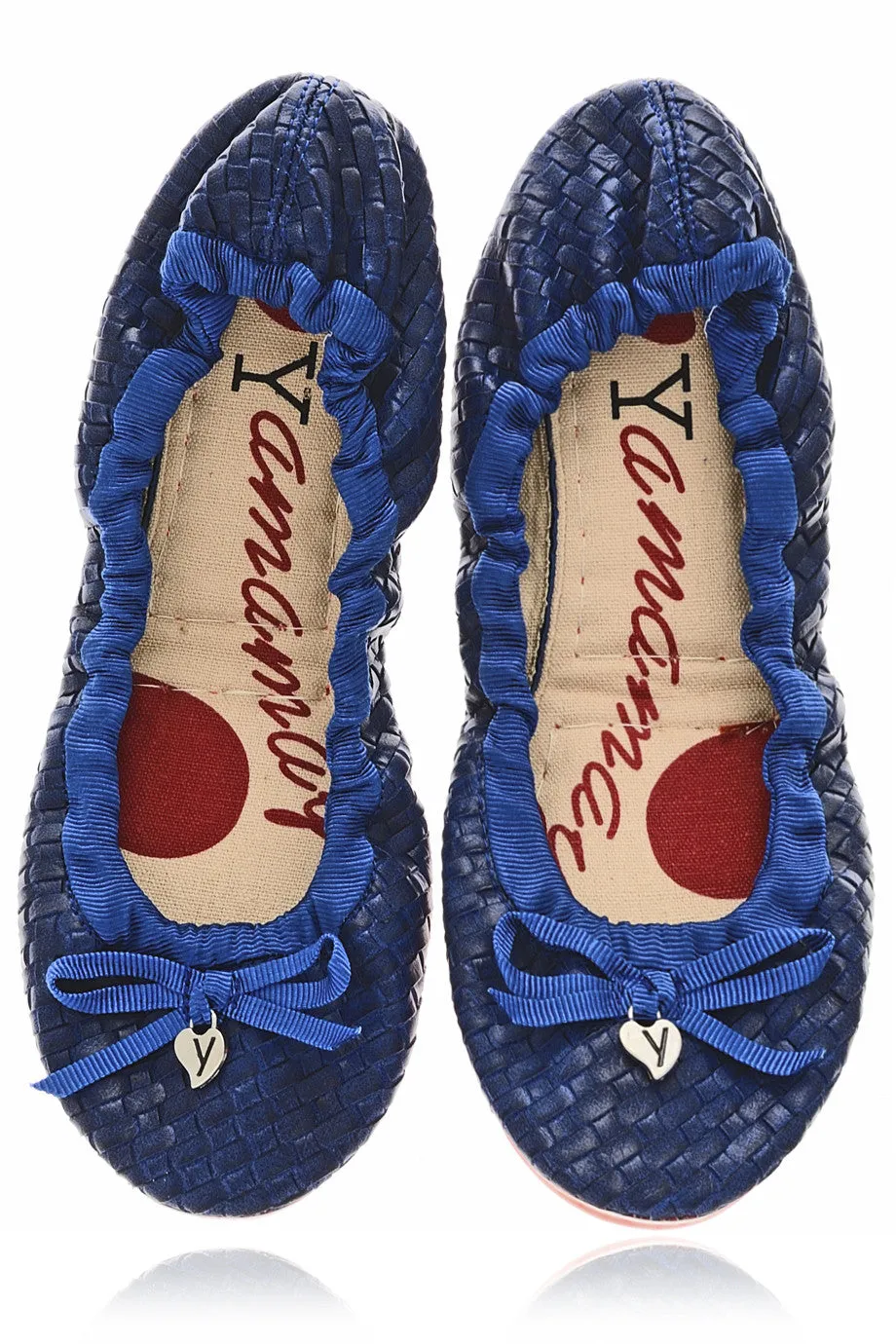 NEELA Blue Woven Ballerinas