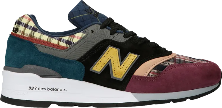 New Balance 997 Made In USA 'Plaid Pack - Burgundy' Sneakers, Red