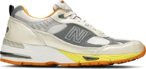 New Balance Aries x 991 Made In England 'Orange Silver' Sneakers, Silver