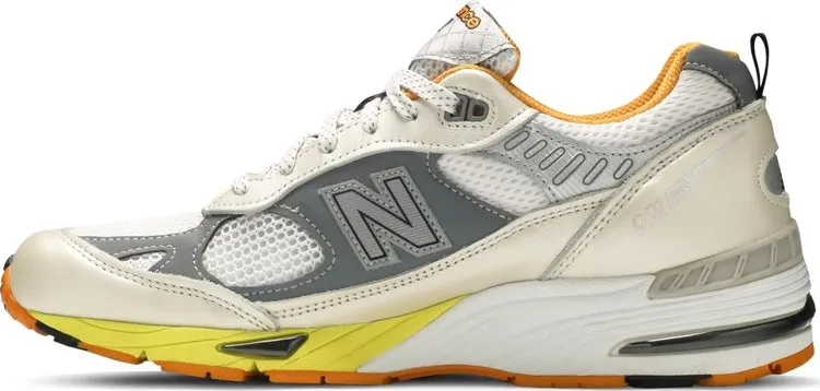 New Balance Aries x 991 Made In England 'Orange Silver' Sneakers, Silver