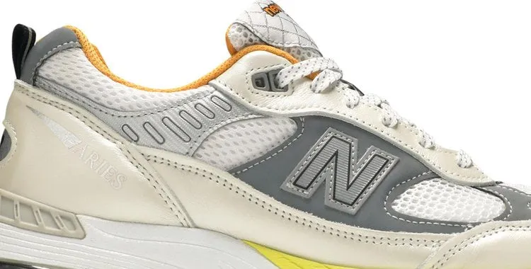 New Balance Aries x 991 Made In England 'Orange Silver' Sneakers, Silver