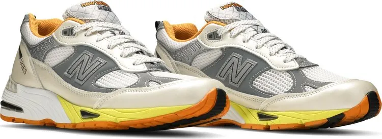 New Balance Aries x 991 Made In England 'Orange Silver' Sneakers, Silver