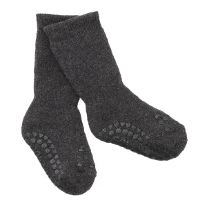 Non-Slip Grip Socks - Organic terry cotton - Dark Grey Melange