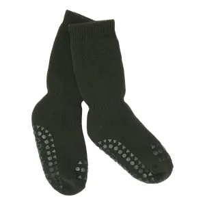 Non-slip Grip Socks Organic Terry Cotton - Forest Green