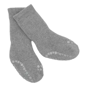 Non-slip Grip Socks Organic Terry Cotton Mini - Grey Melange