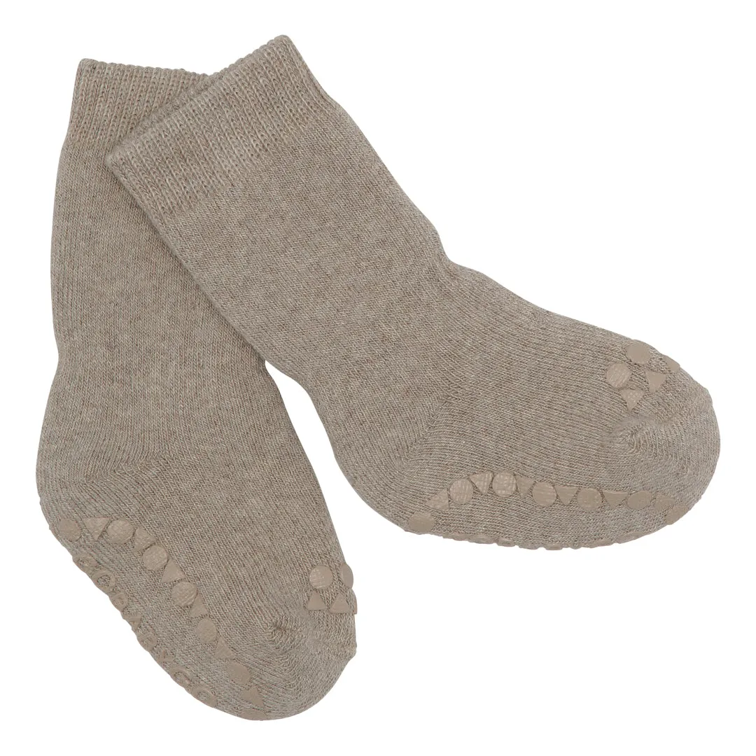 Non-Slip Grip Socks - Organic terry cotton Mini - Sand