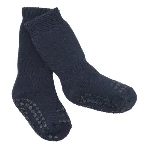 Non-slip Grip Socks Organic Terry Cotton - Navy Blue