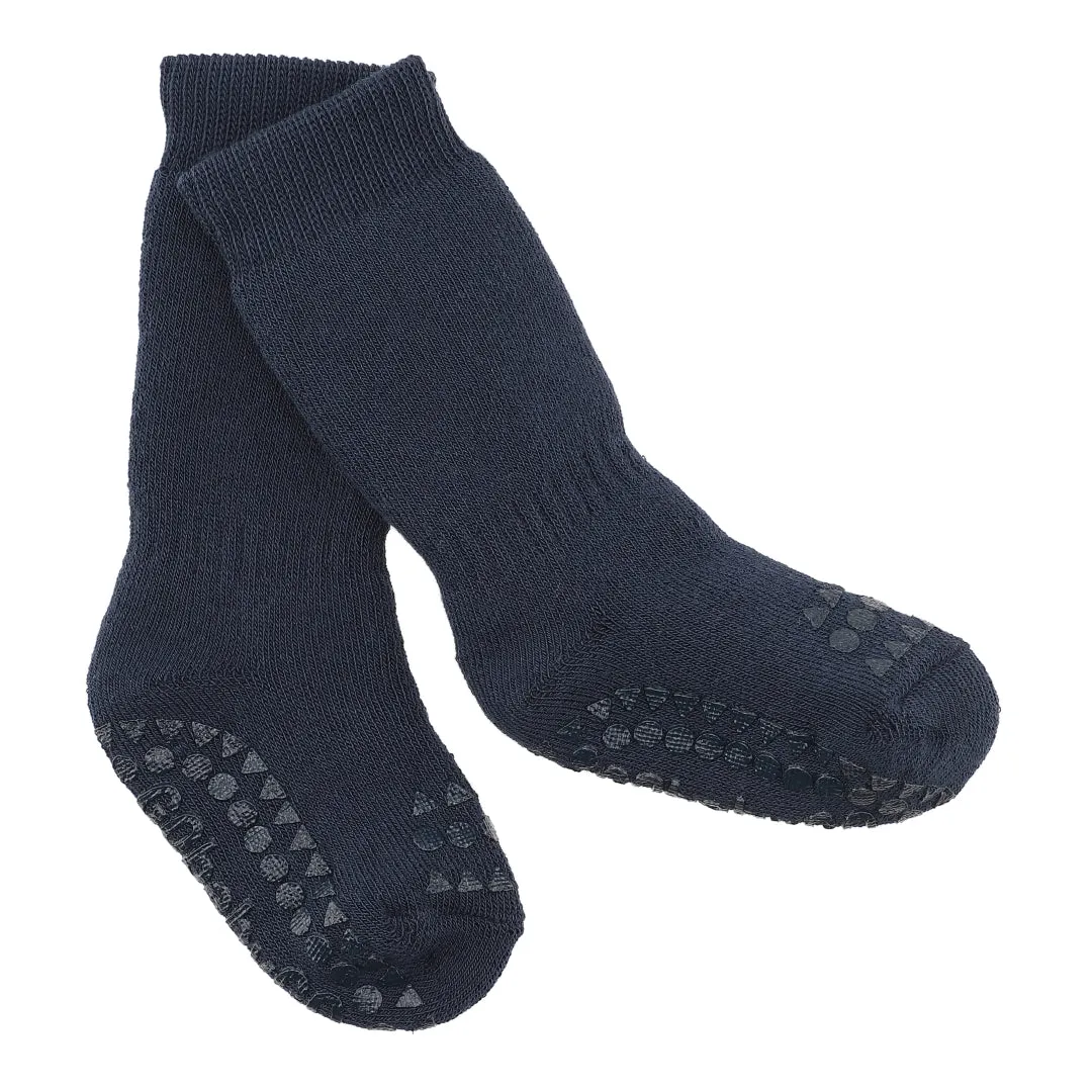 Non-Slip Grip Socks - Organic terry cotton - Navy Blue