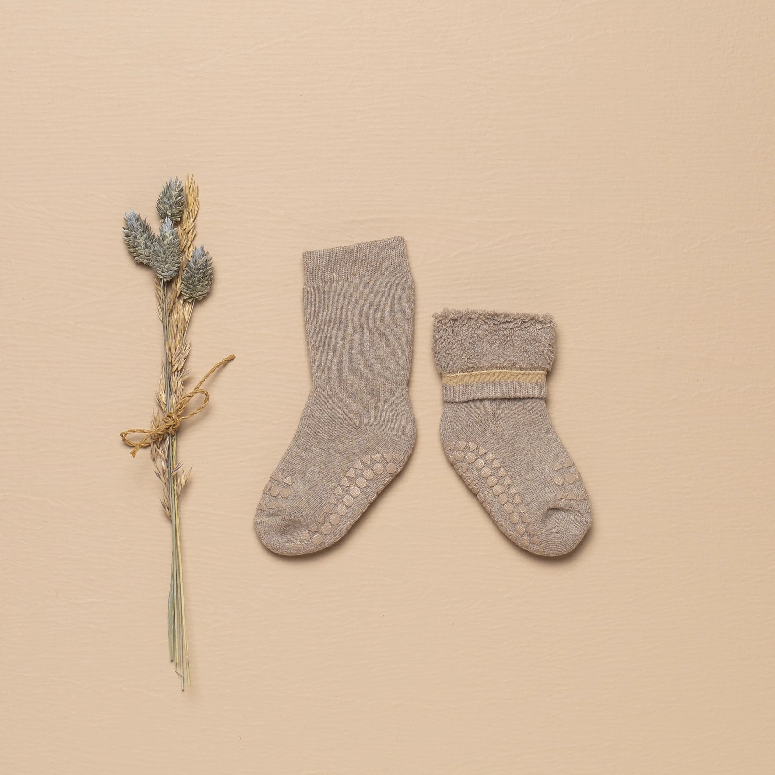 Non-Slip Grip Socks - Organic terry cotton - Sand