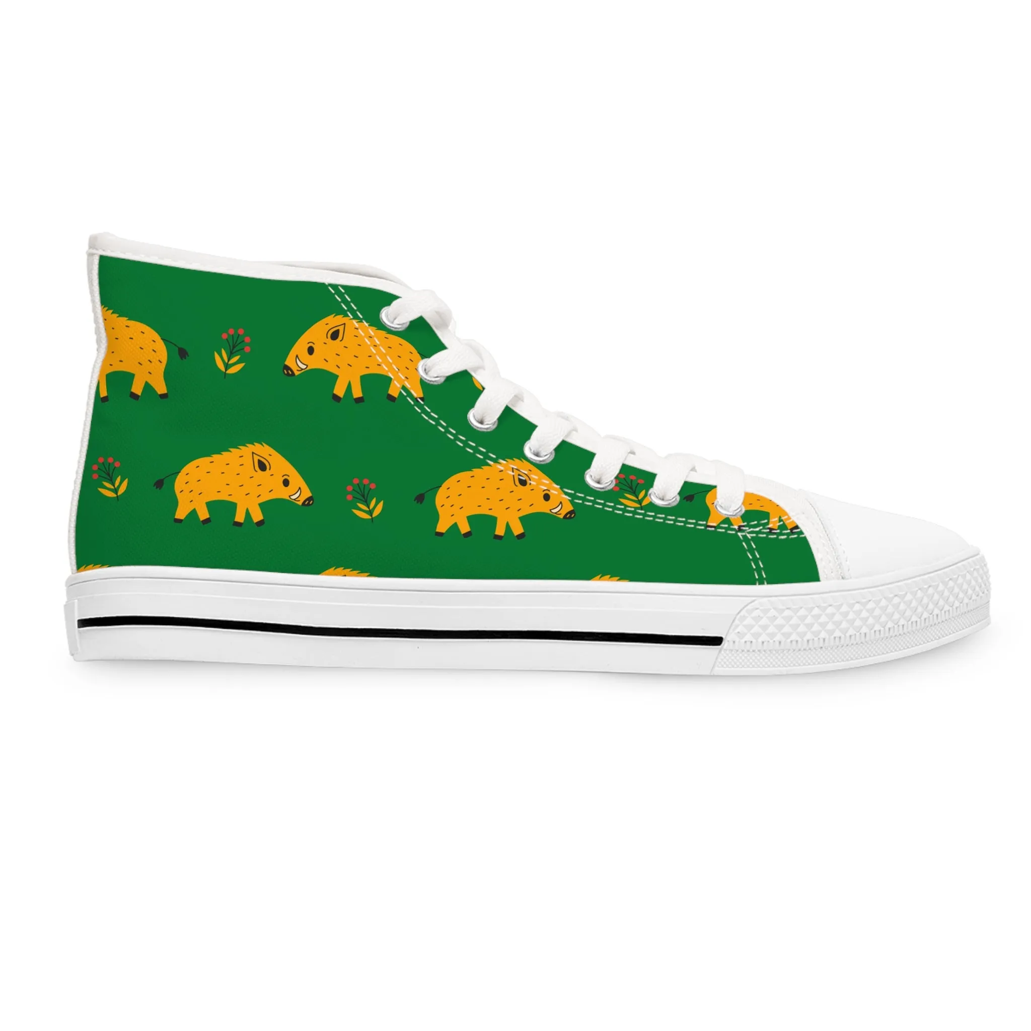 Orange Wild Boar Women's High Top Sneakers