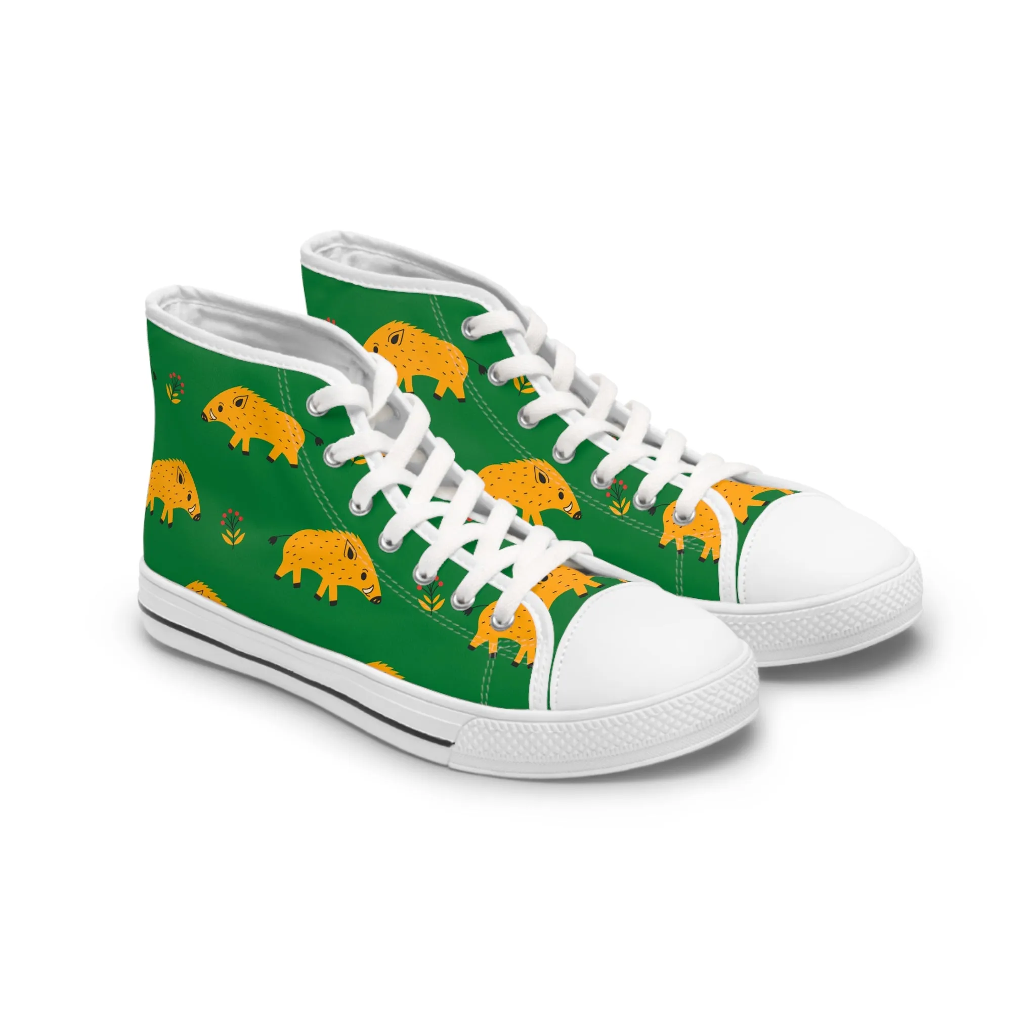 Orange Wild Boar Women's High Top Sneakers