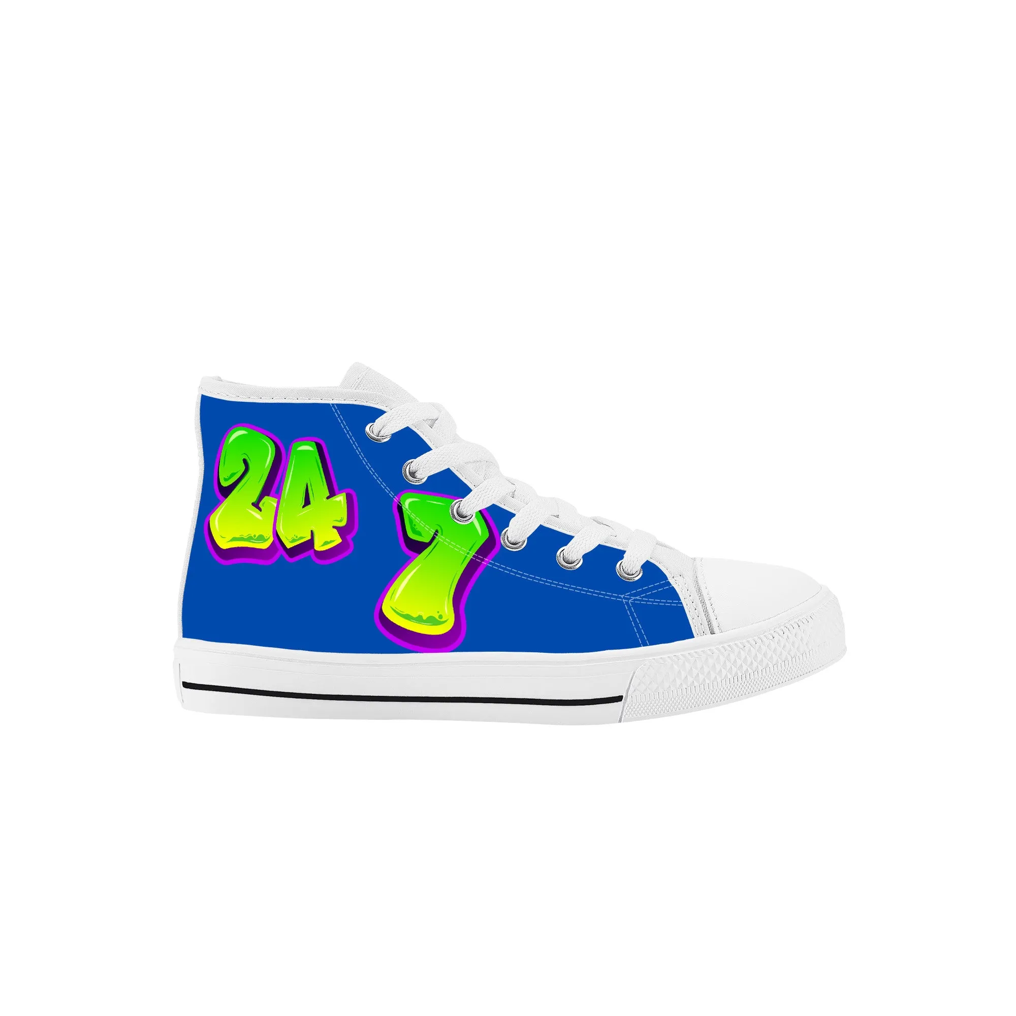 Personalize Graffiti Style Letters-Kids High Top Canvas Shoes