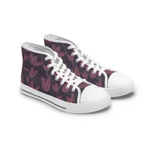 Purple Leaf Forest Halloween Women's High Top Sneakers