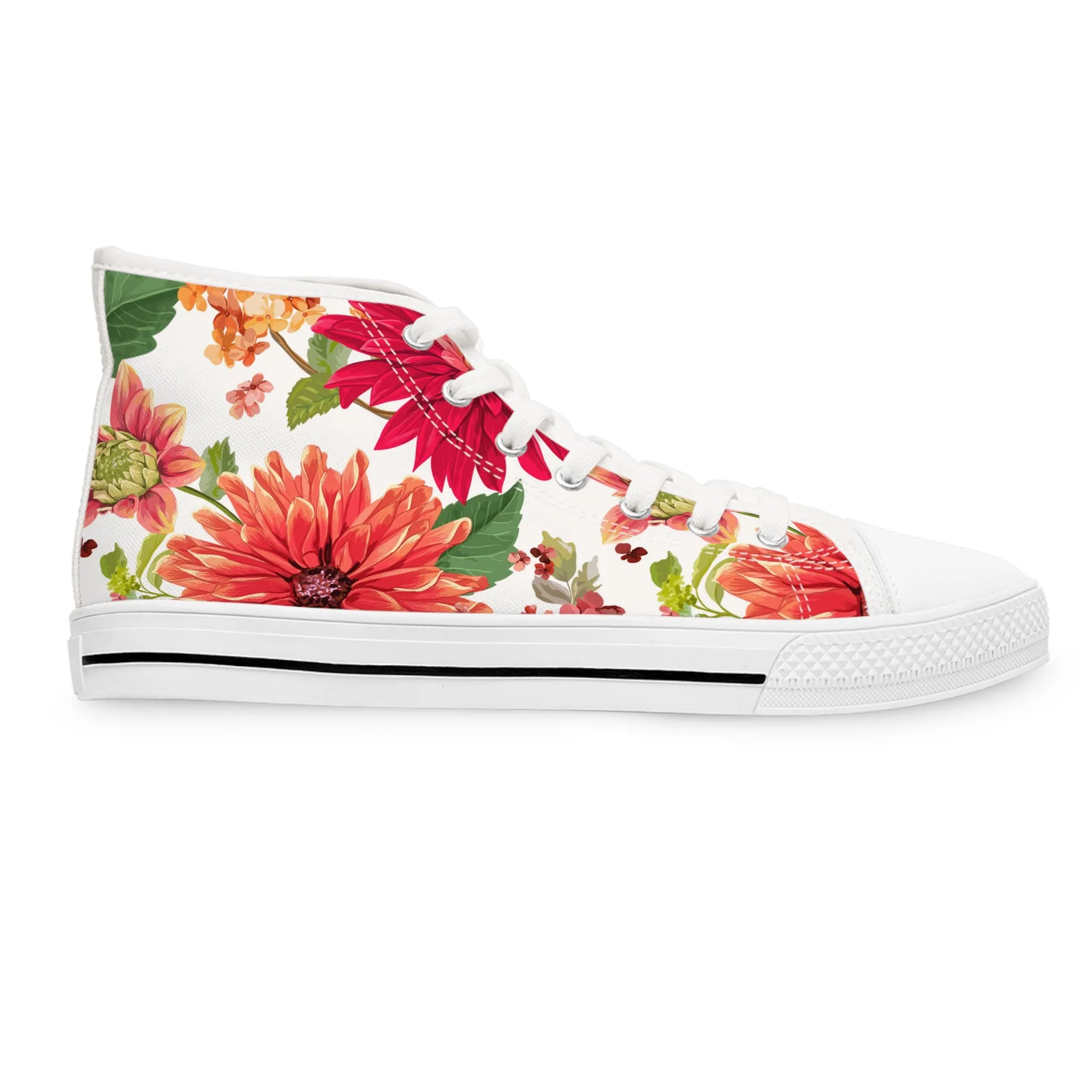 Red Asters Women's High Top Sneakers