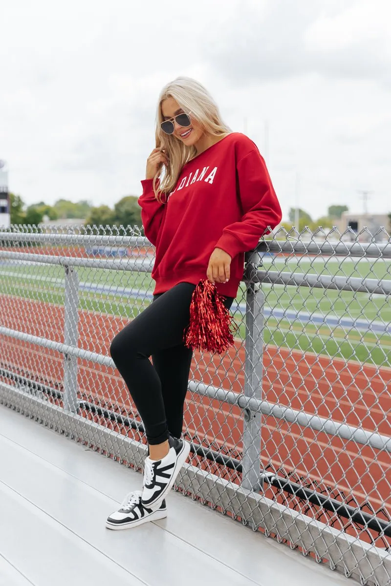 Red Indiana Boat Neck Sweatshirt - FINAL SALE