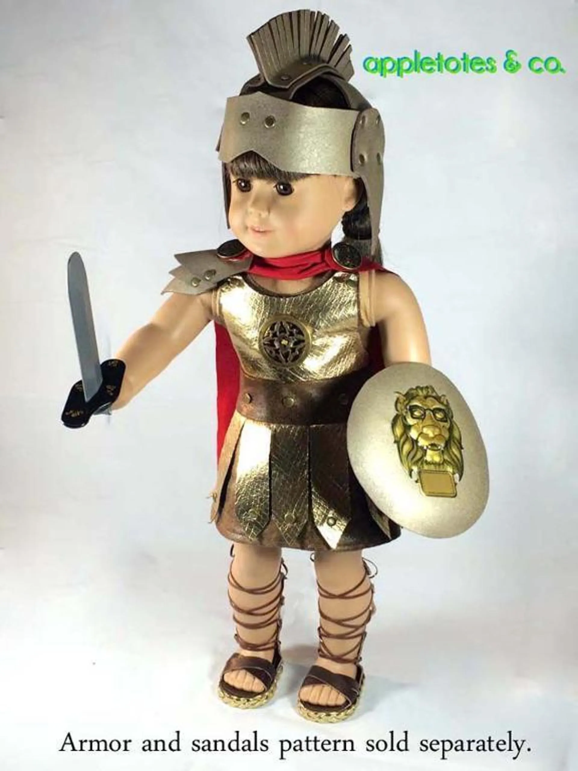 Roman Gladiator Costume Sewing Pattern for 18 Inch Dolls