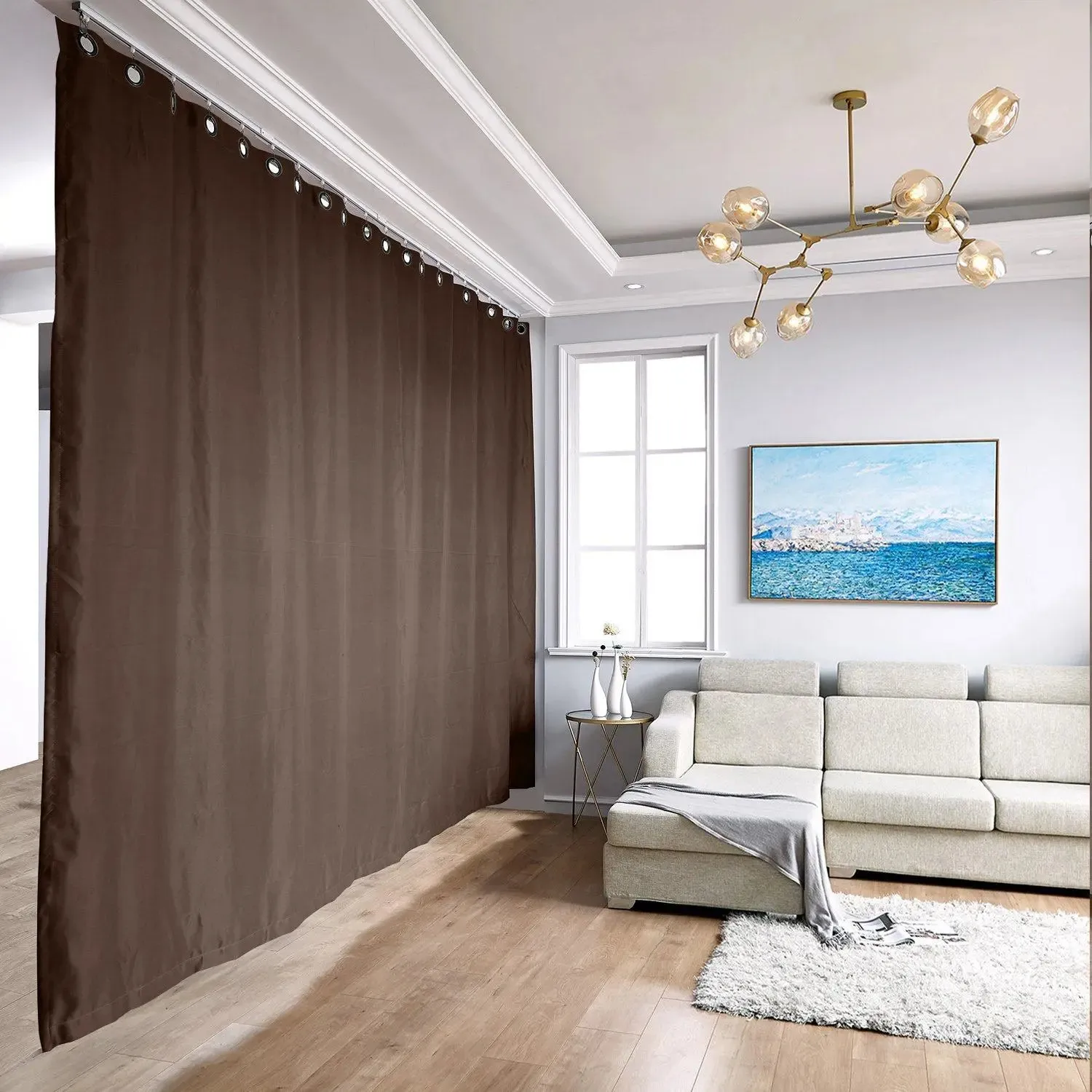 Room Divider Blackout Curtain with Ceiling Track Kit