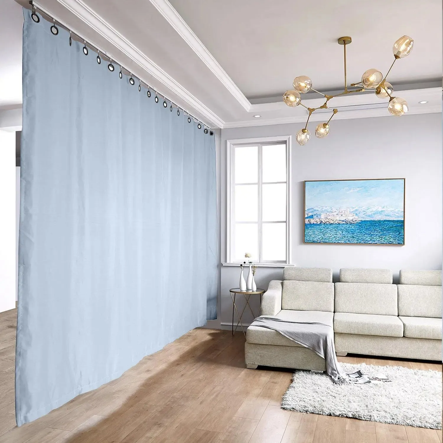 Room Divider Blackout Curtain with Ceiling Track Kit