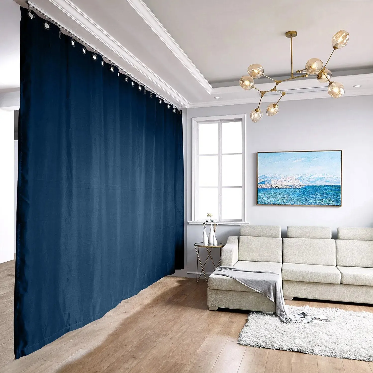 Room Divider Blackout Curtain with Ceiling Track Kit