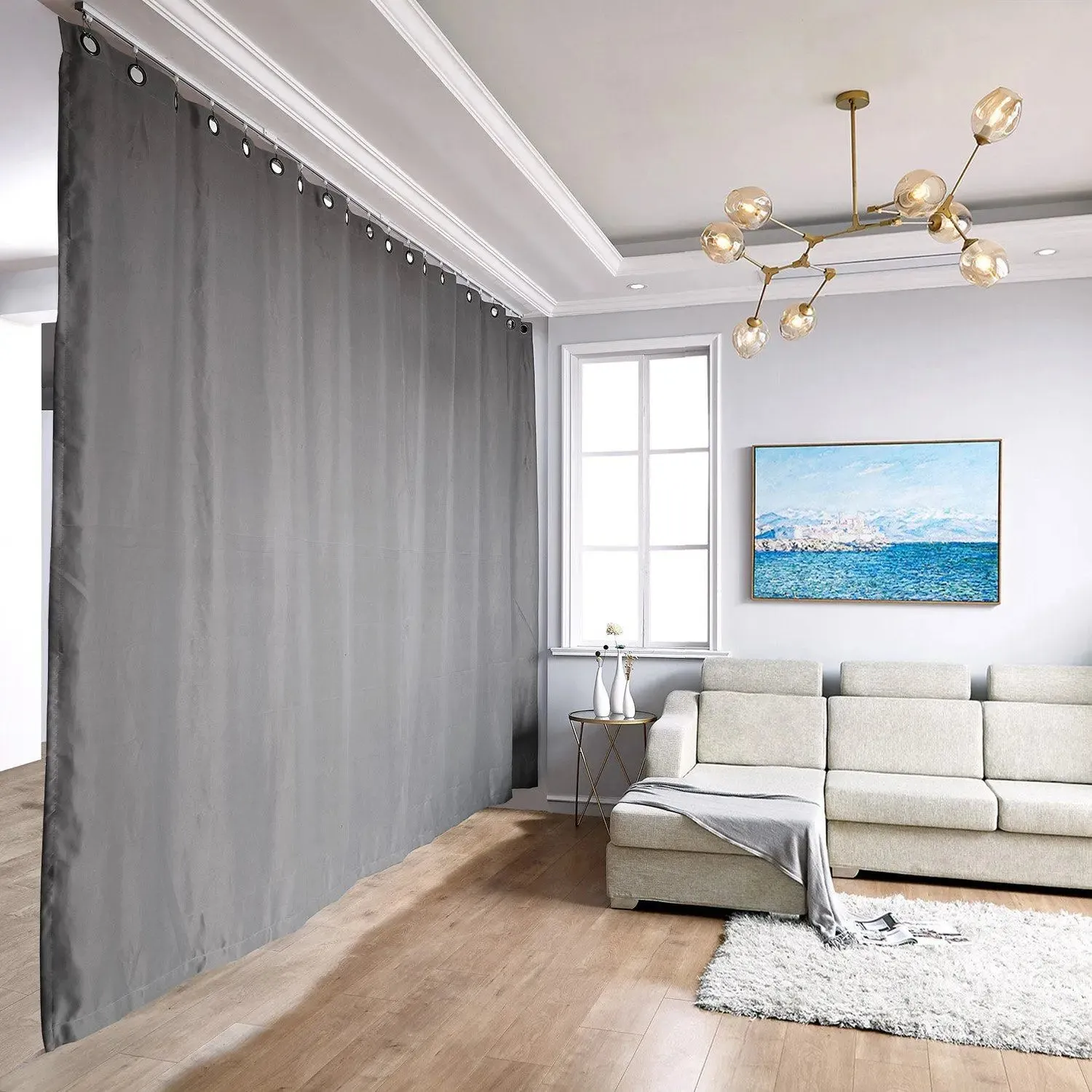 Room Divider Blackout Curtain with Ceiling Track Kit