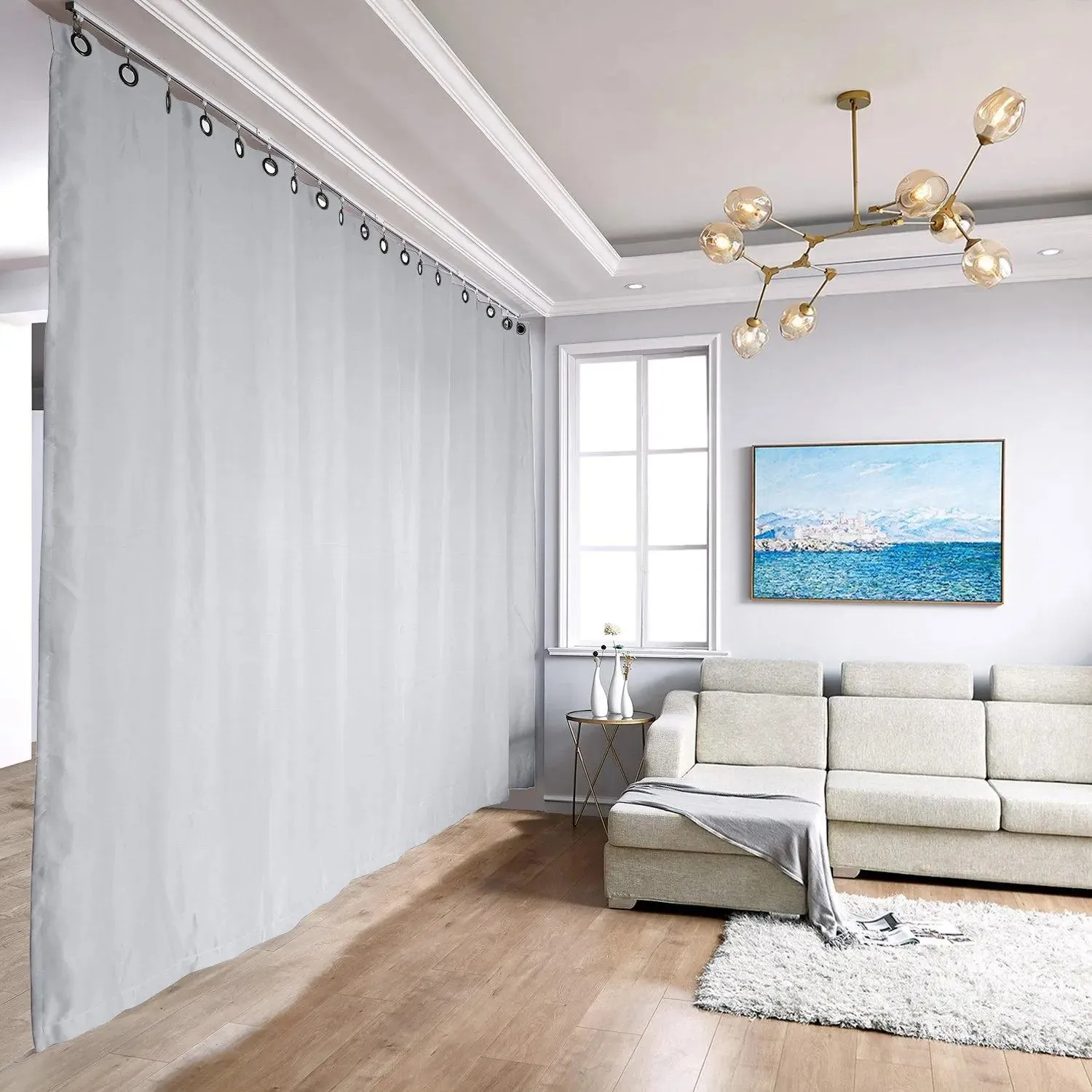 Room Divider Blackout Curtain with Ceiling Track Kit