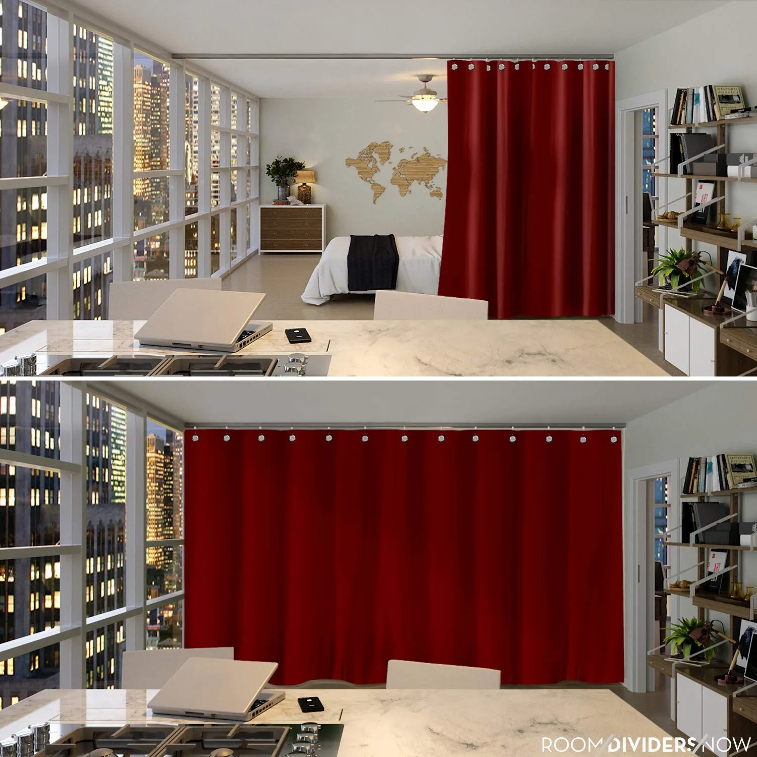 Room/Dividers/Now Ceiling Track Room Divider Kit - Sierra Red