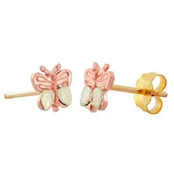 Rose Gold Childs Butterfly Earrings