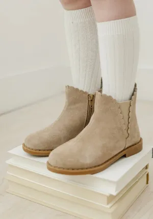 Sand Nicola Scalloped Chelsea Boot