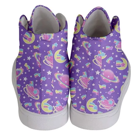 Saturn's Wish Purple women's hi-top sneakers [made to order]