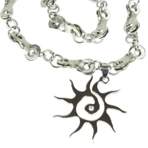 Stainless Steel Blaze with Crystal Necklace - Wholesale